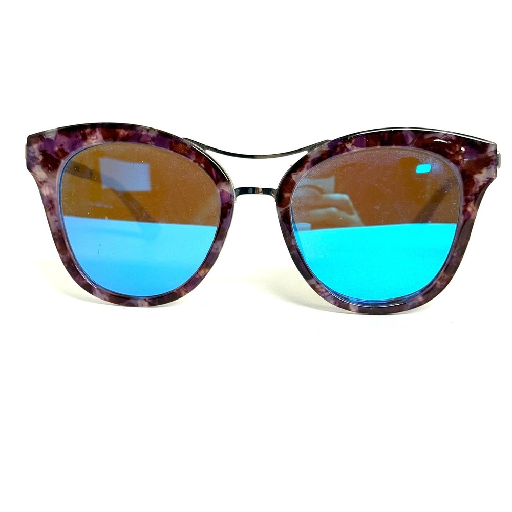 GUESS GF0304 55X Purple Tortoise Cat Eye Sunglasses Blue Mirror Lens 53-20-145